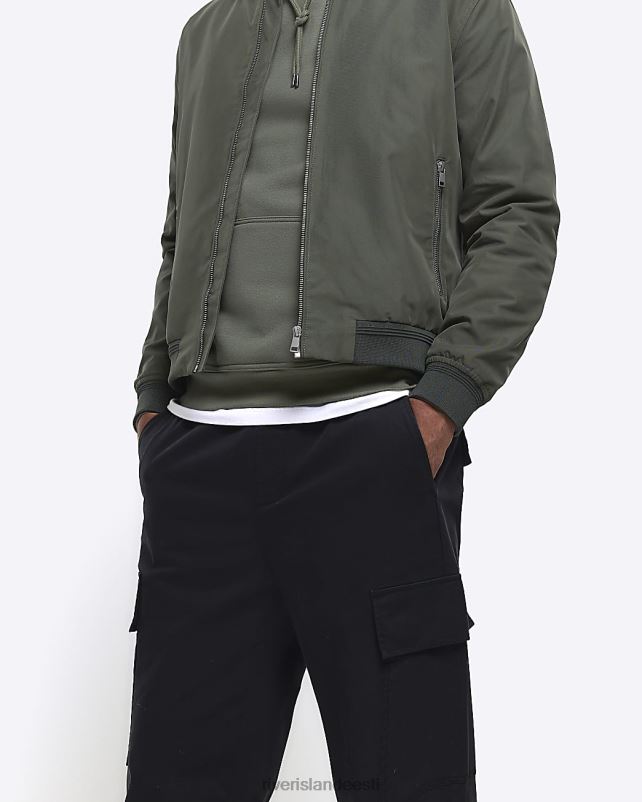 kehakate must mehed River Island slim fit utility cargo püksid 44TLL2921