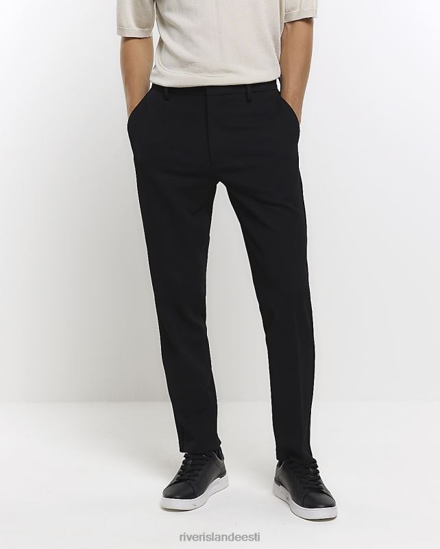 kehakate must mehed River Island slim fit vahvliga nutikad püksid 44TLL2919
