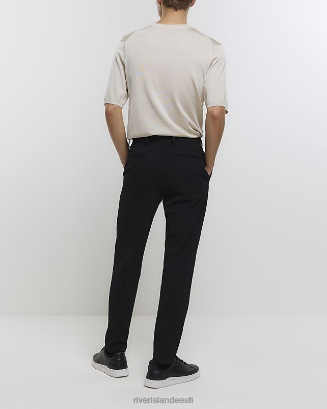 kehakate must mehed River Island slim fit vahvliga nutikad püksid 44TLL2919