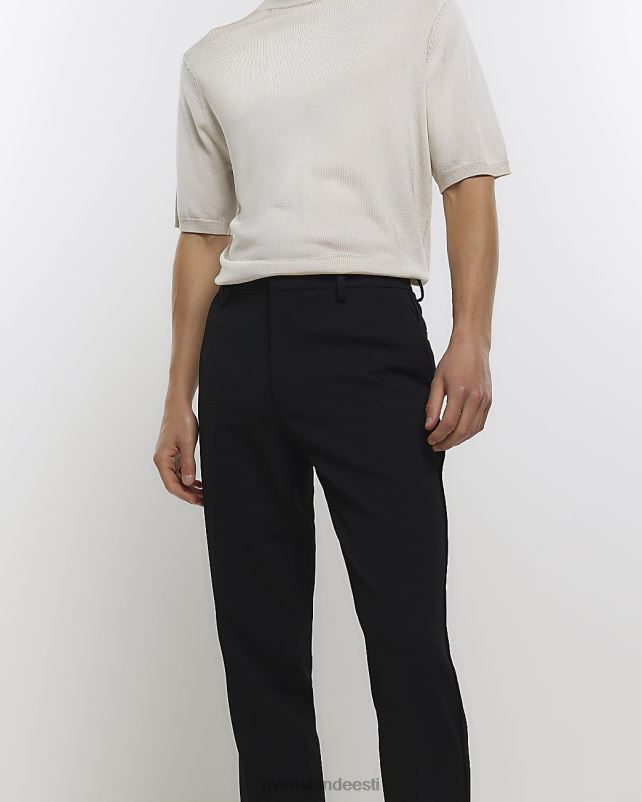 kehakate must mehed River Island slim fit vahvliga nutikad püksid 44TLL2919
