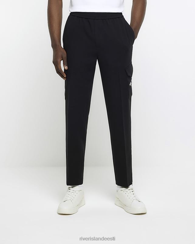 kehakate must mehed River Island tavalised hästi sobivad cargo-nutipüksid 44TLL3028