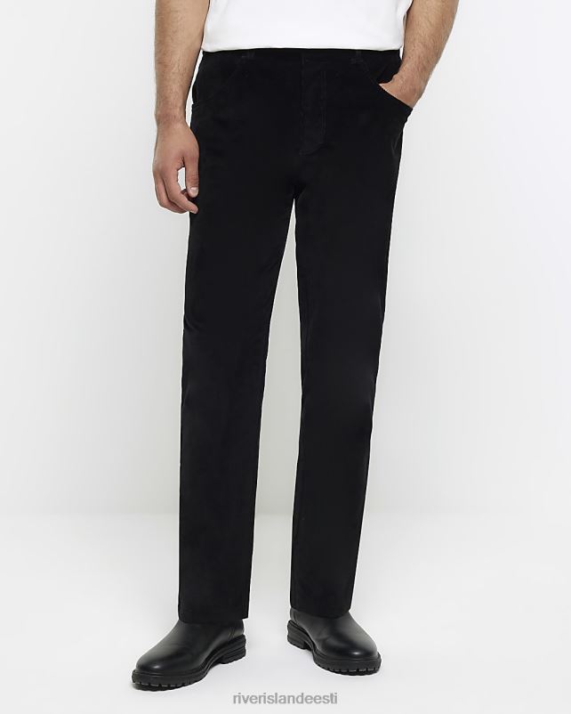 kehakate must mehed River Island tavalised velvetist püksid 44TLL5445