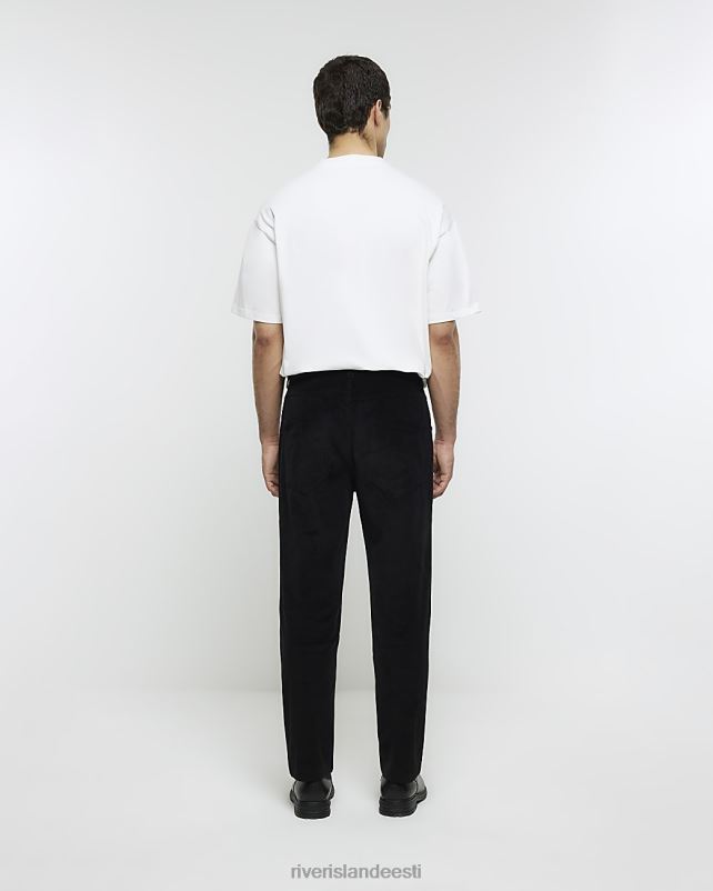 kehakate must mehed River Island tavalised velvetist püksid 44TLL5445