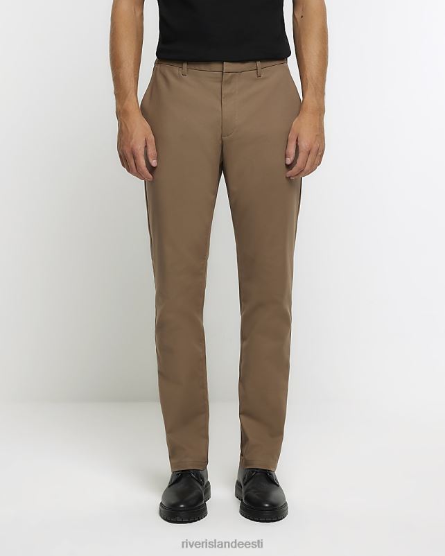kehakate pruun mehed River Island slim fit smart chino püksid 44TLL2404