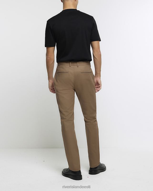 kehakate pruun mehed River Island slim fit smart chino püksid 44TLL2404