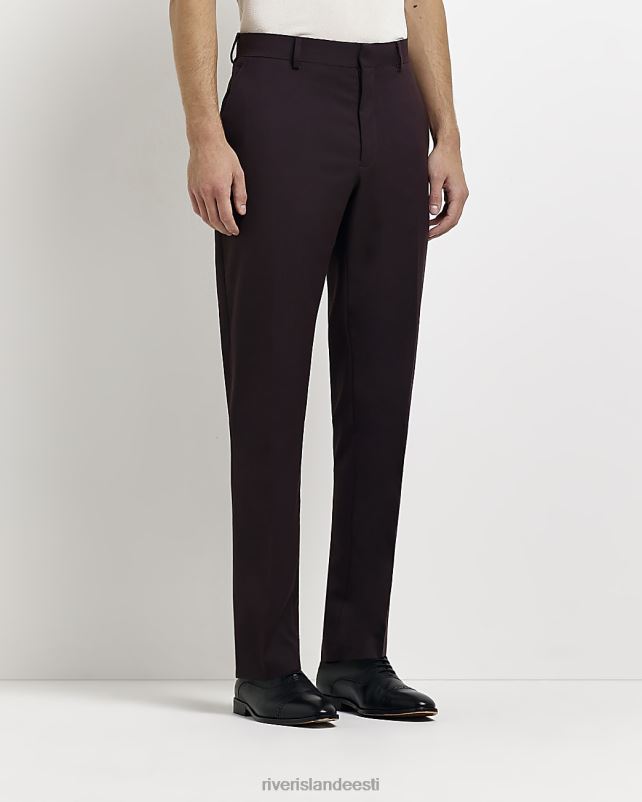 kehakate punane mehed River Island slim fit ülikonnapüksid 44TLL3022