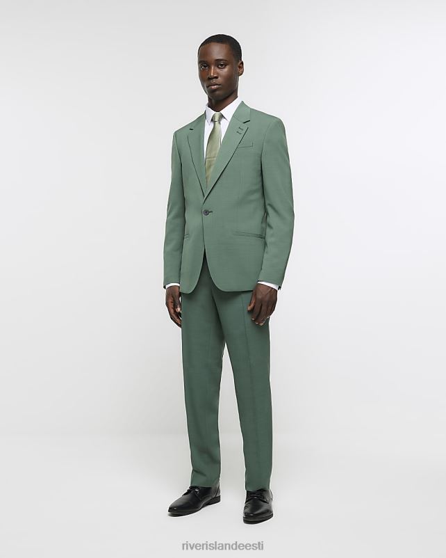 kehakate roheline mehed River Island slim fit ülikonnapüksid 44TLL5473