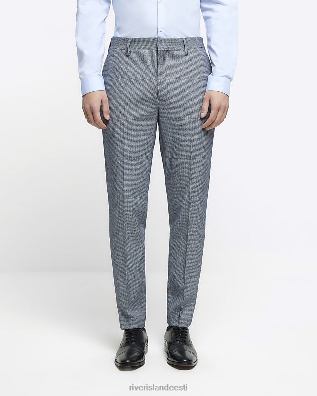 kehakate sinine mehed River Island skinny fit dogtooth ülikonna püksid 44TLL5723