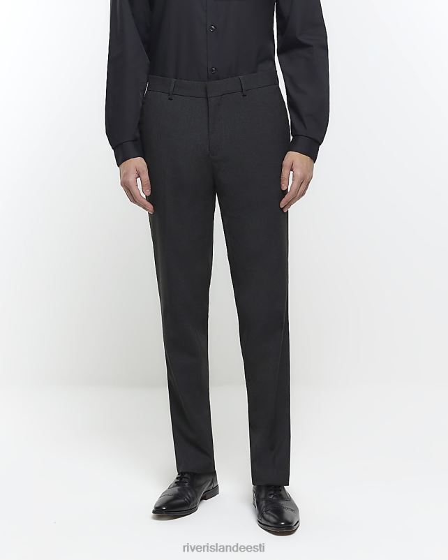 kehakate tumehall mehed River Island slim fit ülikonnapüksid 44TLL2488