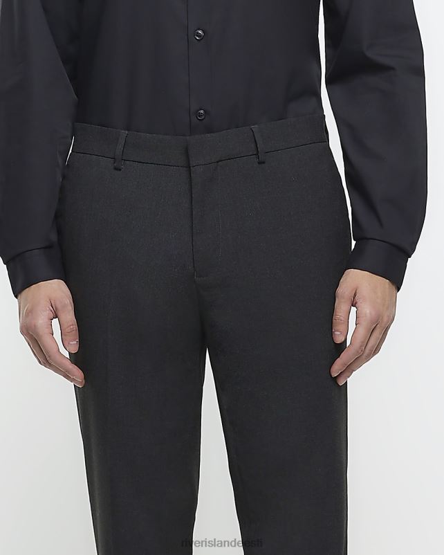 kehakate tumehall mehed River Island slim fit ülikonnapüksid 44TLL2488