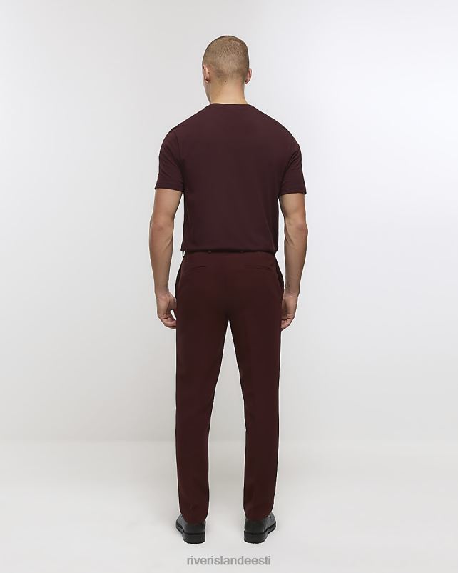 kehakate tumepunane mehed River Island slim fit ülikonnapüksid 44TLL2462
