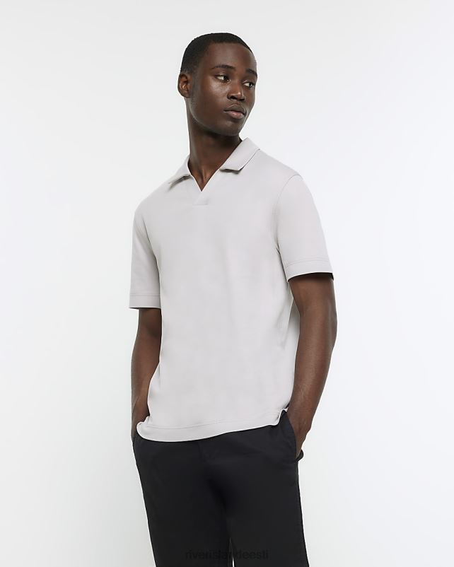 kehakate hall mehed River Island slim fit avatud kraega polo 44TLL2583
