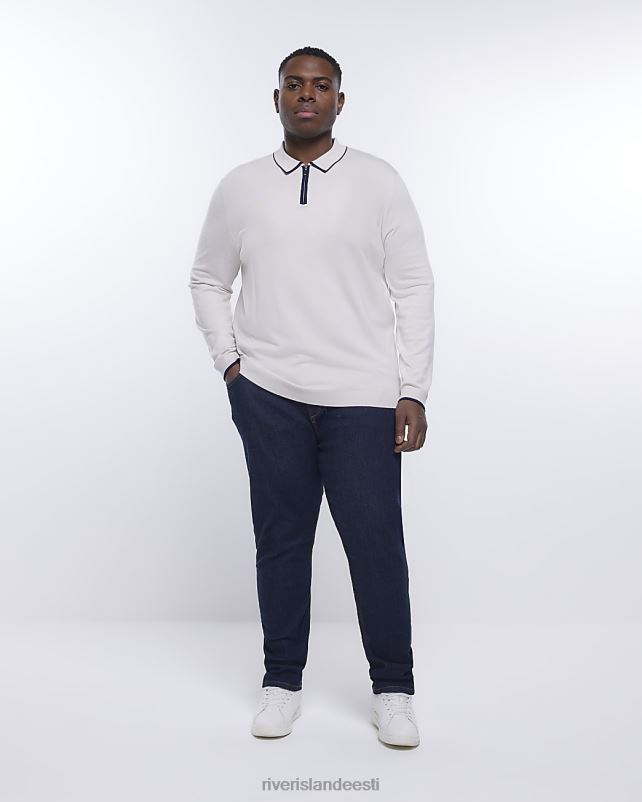kehakate kivi mehed River Island suur ja pikk slim fit pikkade varrukatega polo 44TLL5967