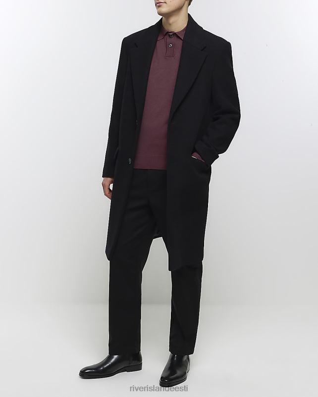 kehakate lilla mehed River Island slim fit pikkade varrukatega polo 44TLL2793