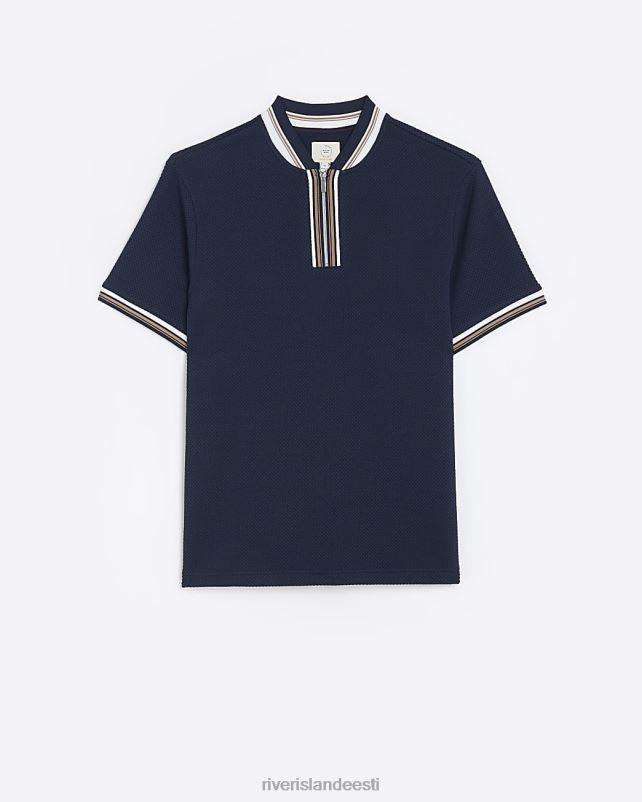 kehakate merevägi mehed River Island slim fit tekstuuriga teibitud polosärk 44TLL5798