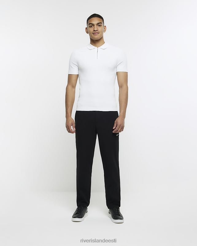 kehakate valge mehed River Island slim fit lukuga detail polo 44TLL5936