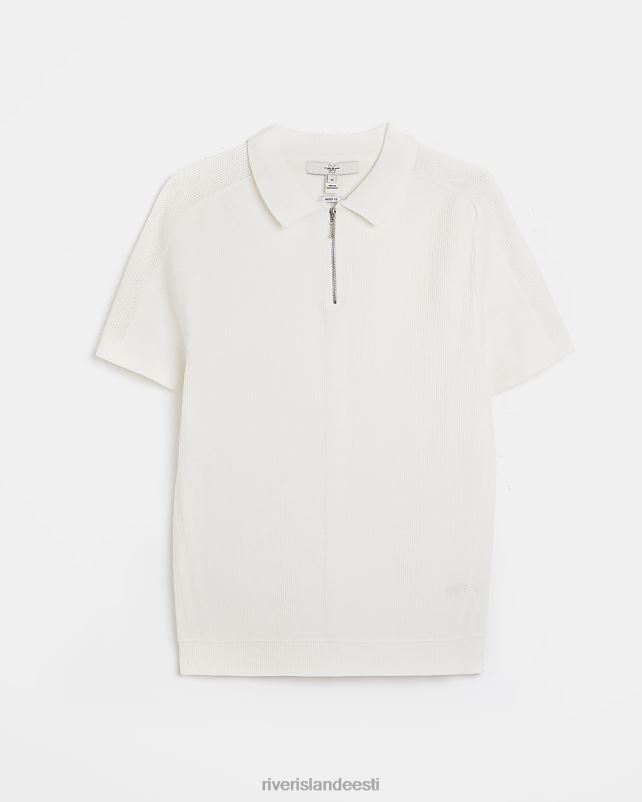 kehakate valge mehed River Island slim fit lukuga detail polo 44TLL5936