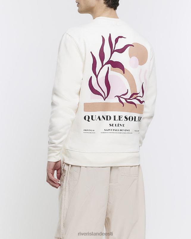 kehakate ekru mehed River Island tavaline seljaosa graafilise trükiga dressipluus 44TLL2883