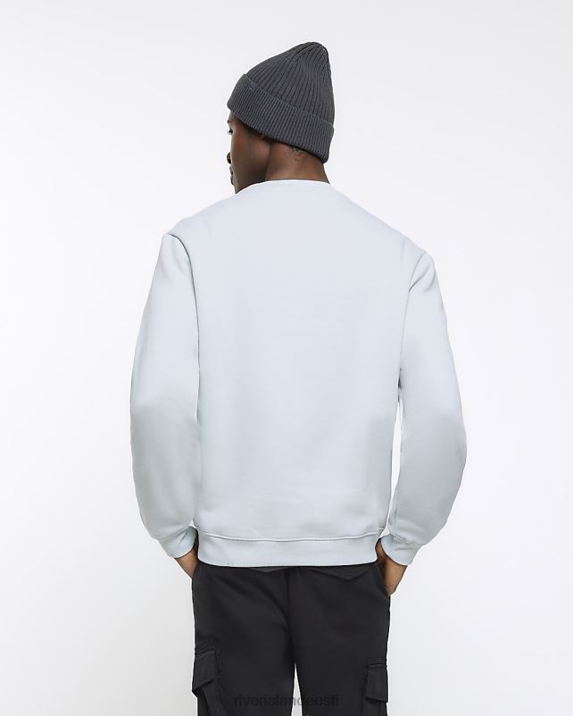 kehakate helesinine mehed River Island tavaline pikkade varrukatega dressipluus 44TLL2922