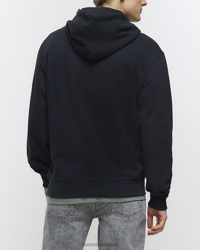 kehakate must mehed River Island Tavalise istumisega graafiline kapuuts 44TLL5491