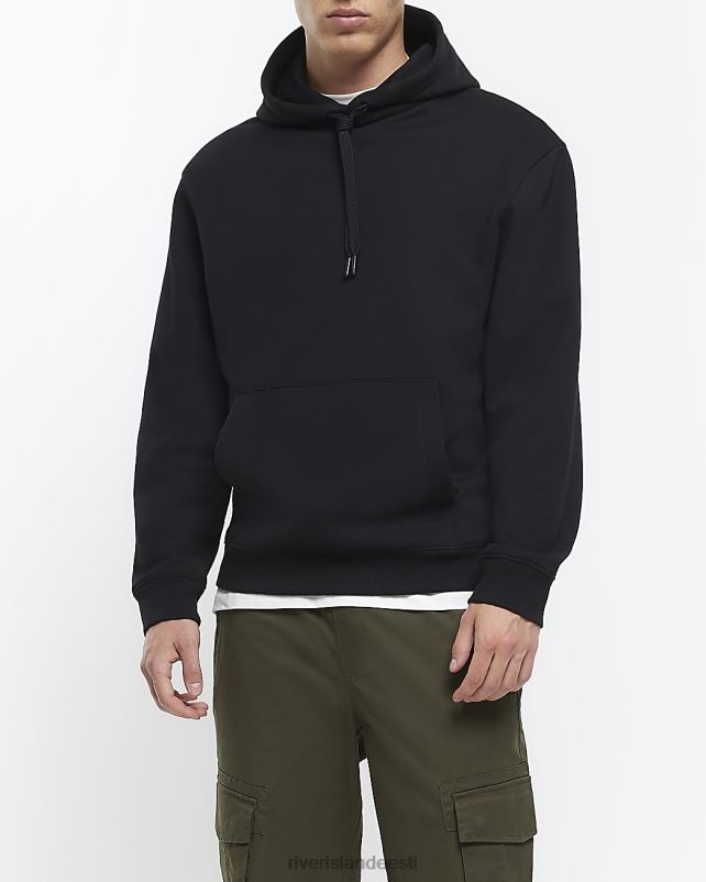 kehakate must mehed River Island slim fit tavaline kapuuts 44TLL2944