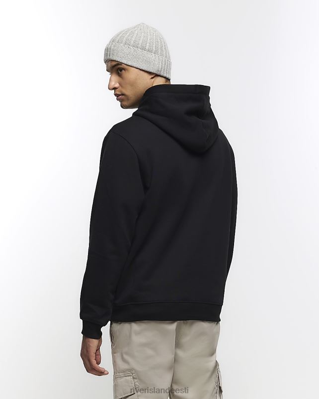 kehakate must mehed River Island tavaline hoodie 44TLL2368