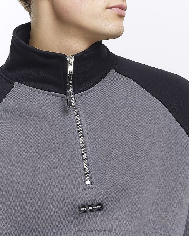 kehakate must mehed River Island tavalise värvi plokklehtriga dressipluus 44TLL5518