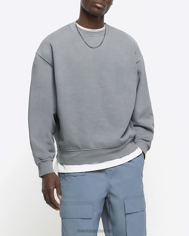 kehakate pestud halliks mehed River Island ülisuure sobivusega dressipluus 44TLL2876