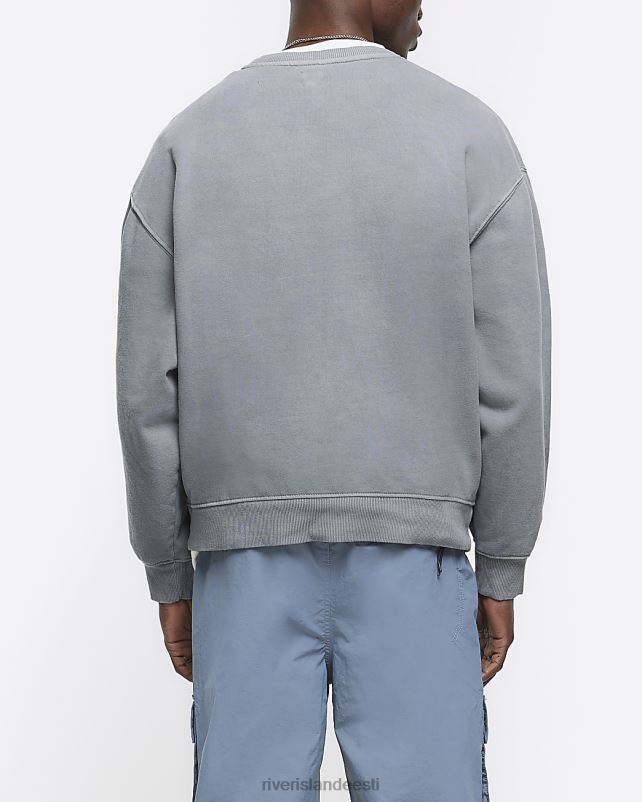 kehakate pestud halliks mehed River Island ülisuure sobivusega dressipluus 44TLL2876