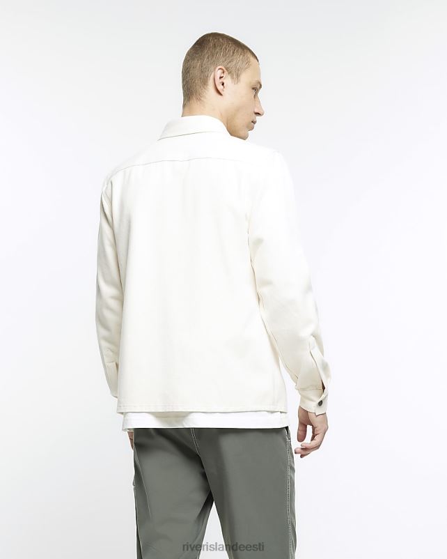kehakate ekru mehed River Island tavalise sobivusega smart overshirt 44TLL3005