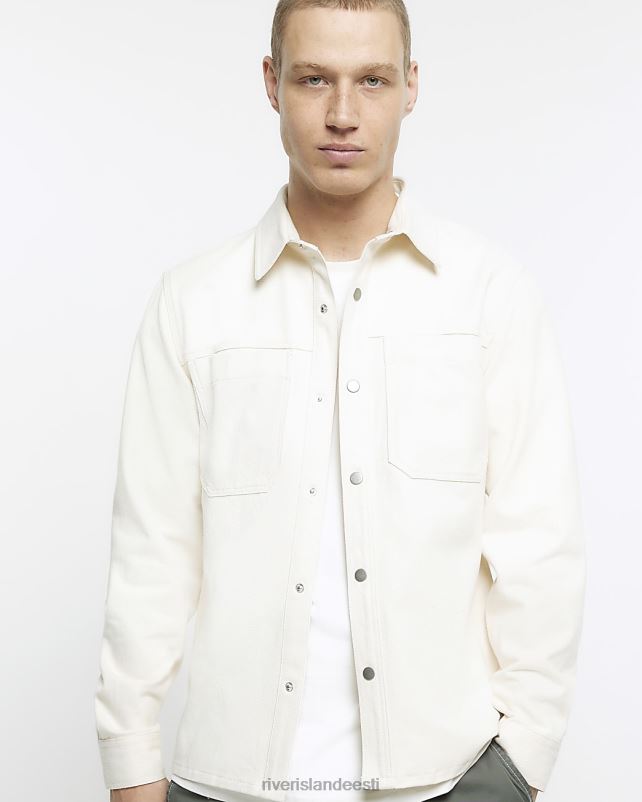 kehakate ekru mehed River Island tavalise sobivusega smart overshirt 44TLL3005