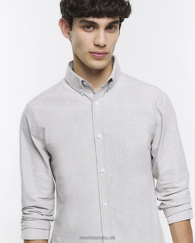 kehakate hall mehed River Island slim fit stretch oxfordi särk 44TLL3114