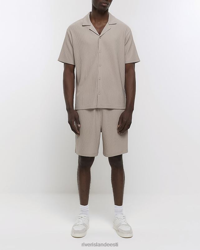 kehakate helehall mehed River Island tavalise sobivusega revere plisse särk 44TLL2434