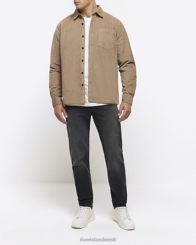 kehakate kivi mehed River Island Tavalise istmega velvetist pikkade varrukatega särk 44TLL2531