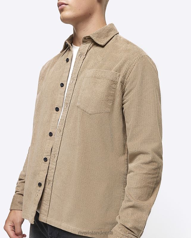 kehakate kivi mehed River Island Tavalise istmega velvetist pikkade varrukatega särk 44TLL2531