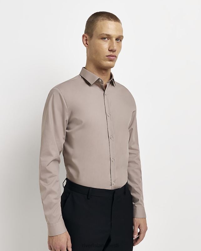 kehakate kivi mehed River Island slim fit pikkade varrukatega särk 44TLL2549