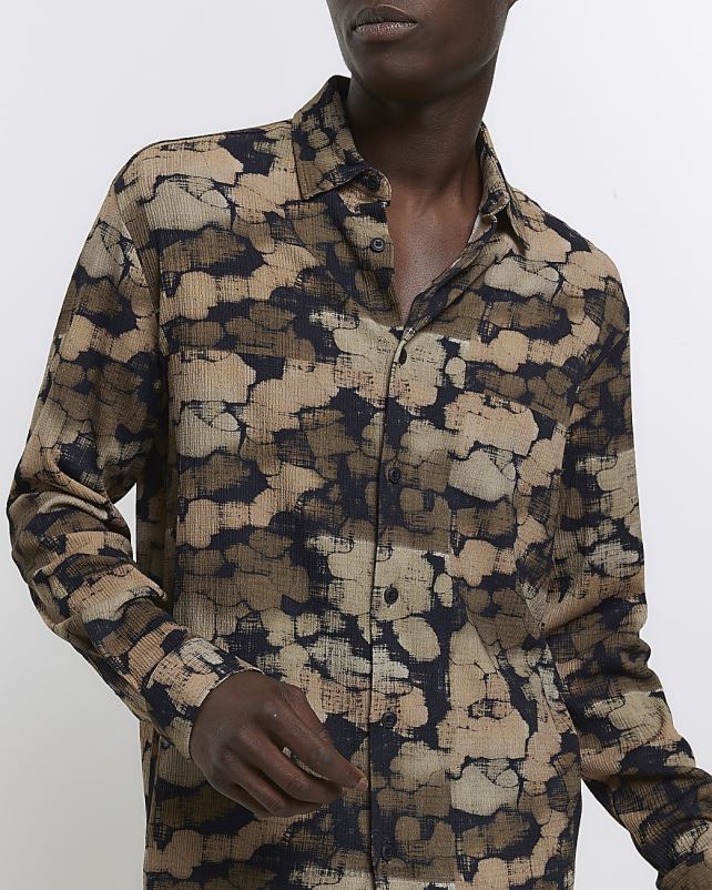 kehakate pruun mehed River Island tavalise istuvuse tekstuuriga kivisärk 44TLL5567