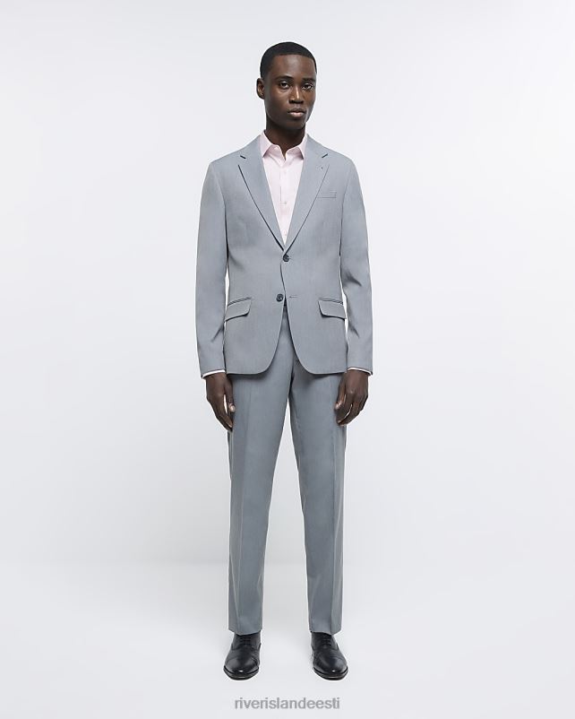 kehakate roosa mehed River Island slim fit pikkade varrukatega särk 44TLL2547