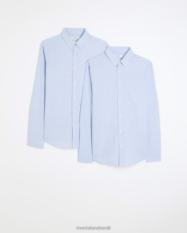kehakate sinine mehed River Island slim fit mitmikpakk 2 oxfordi särki 44TLL2778