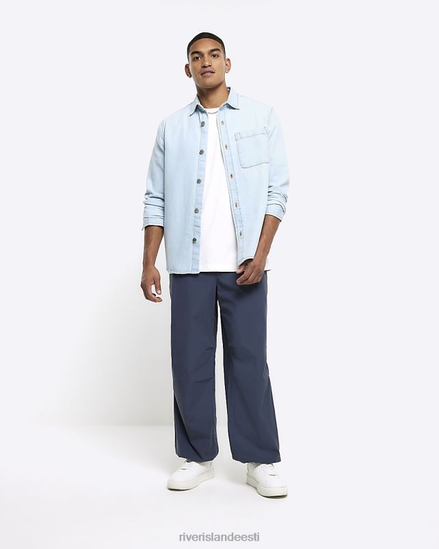 kehakate sinine mehed River Island tavalise sobivusega teksasärk 44TLL2757