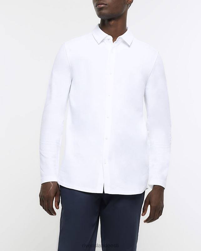 kehakate valge mehed River Island tavalise sobivusega trikoosärk 44TLL2721