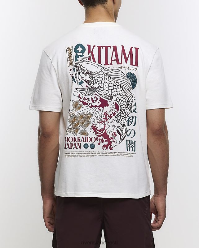 kehakate ekru mehed River Island Tavalise istmega jaapani graafiline T-särk 44TLL5644