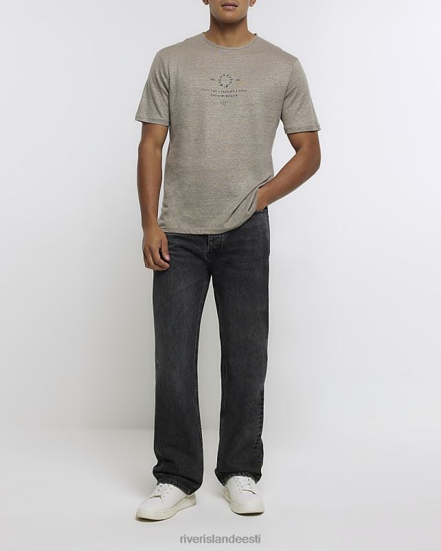 kehakate hall mehed River Island Tavalise istmega graafiline T-särk 44TLL5409