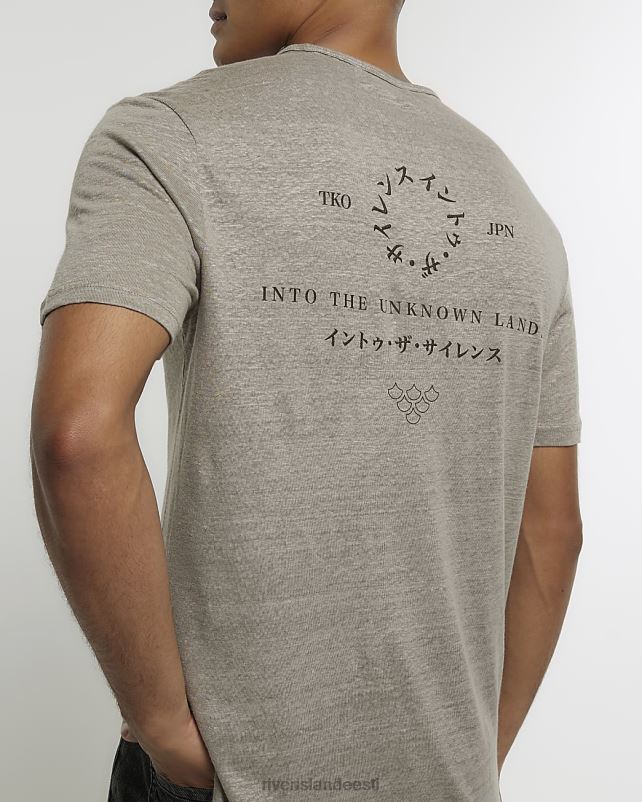 kehakate hall mehed River Island Tavalise istmega graafiline T-särk 44TLL5409