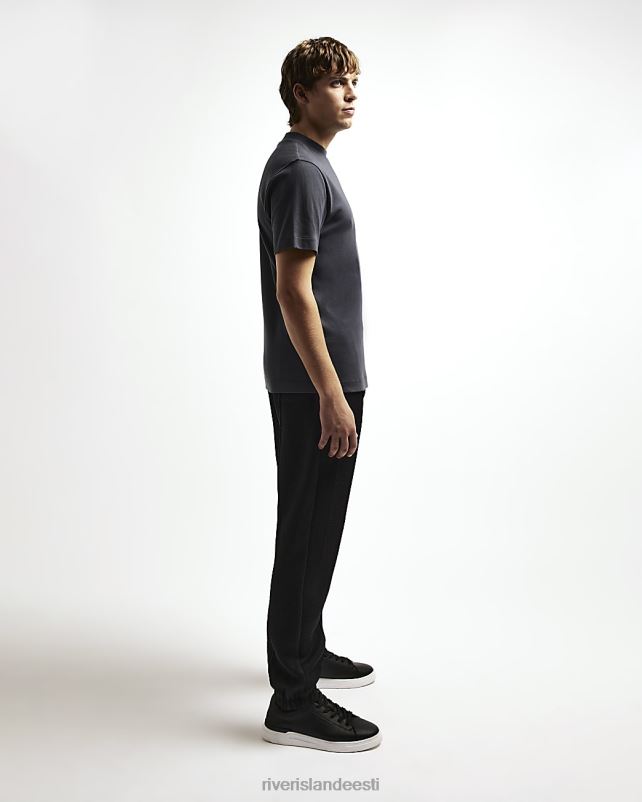 kehakate hall mehed River Island ri studio slim fit kõrge kaelusega T-särk 44TLL2566