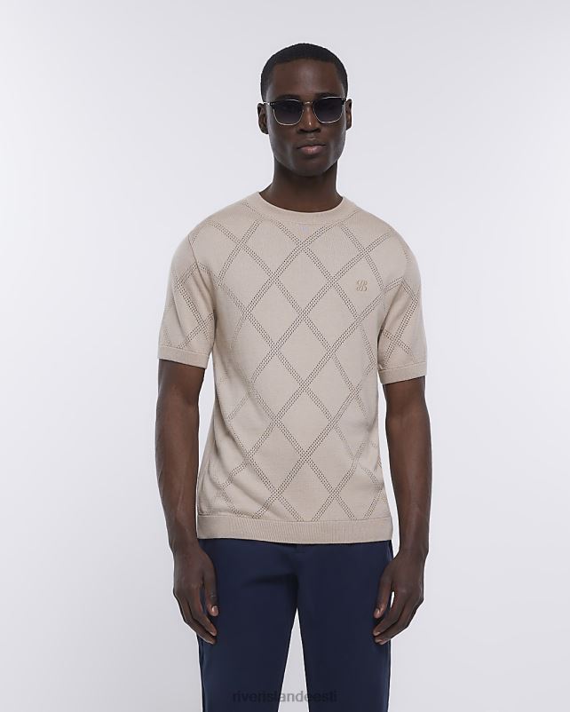 kehakate kivi mehed River Island slim fit argyle kootud T-särk 44TLL3086
