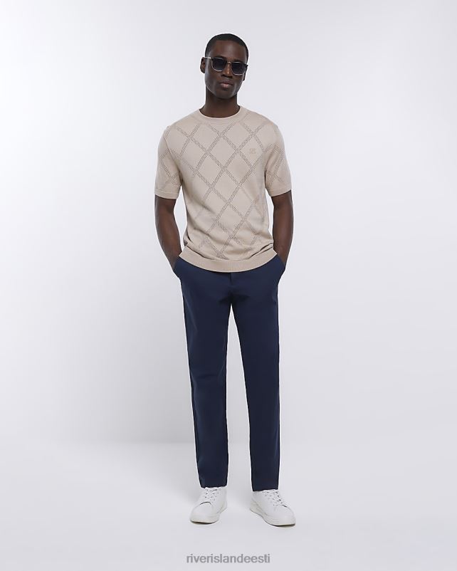 kehakate kivi mehed River Island slim fit argyle kootud T-särk 44TLL3086