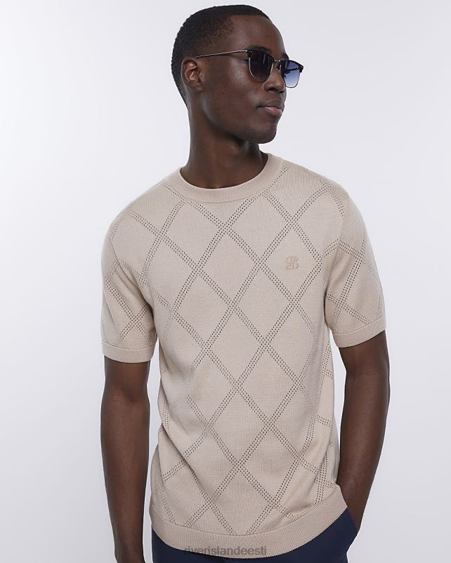 kehakate kivi mehed River Island slim fit argyle kootud T-särk 44TLL3086