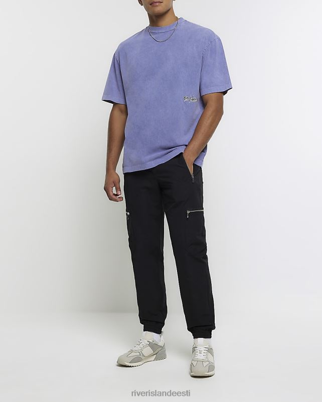 kehakate lilla mehed River Island ülisuure suurusega graafiline lilleline T-särk 44TLL5460