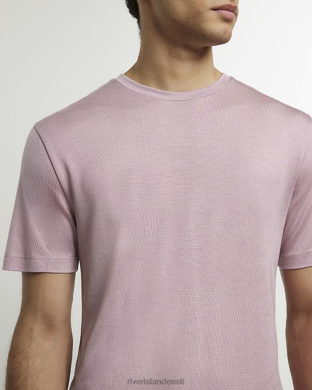 kehakate lilla mehed River Island slim fit slinky t-särk 44TLL2755
